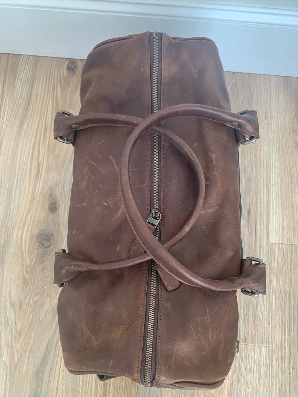 Moore & Giles for NetJets Booker Cabin Brown Leather Duffle Bag Carry On